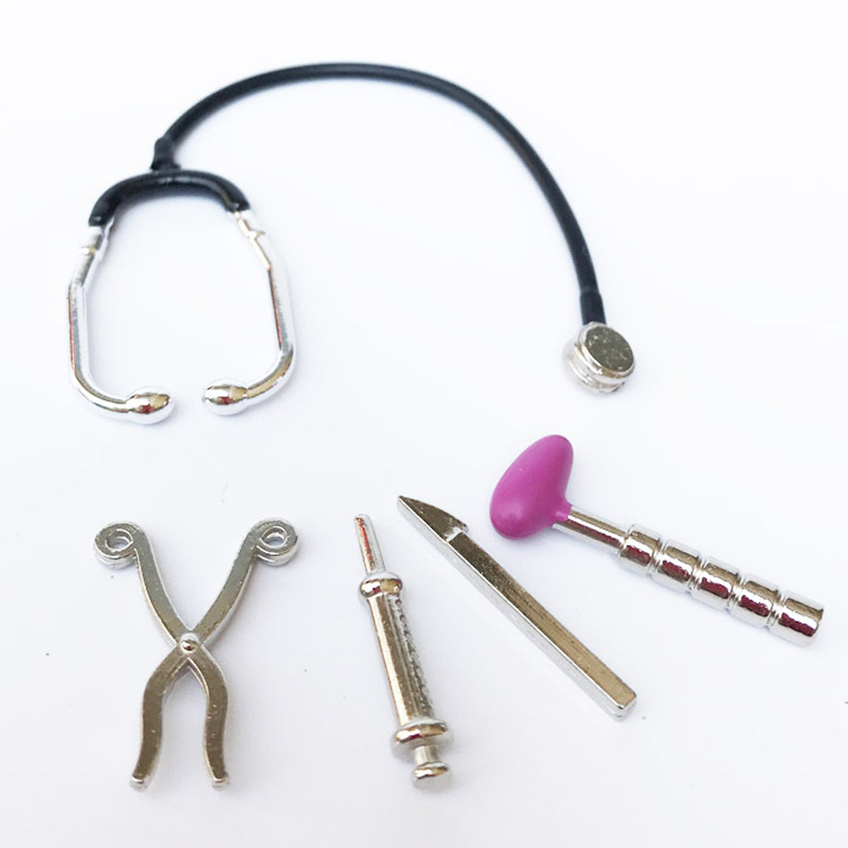 5Pcs 1/12 Dollhouse Mini Stethoscope Hospital Accessories Toys Set R48729