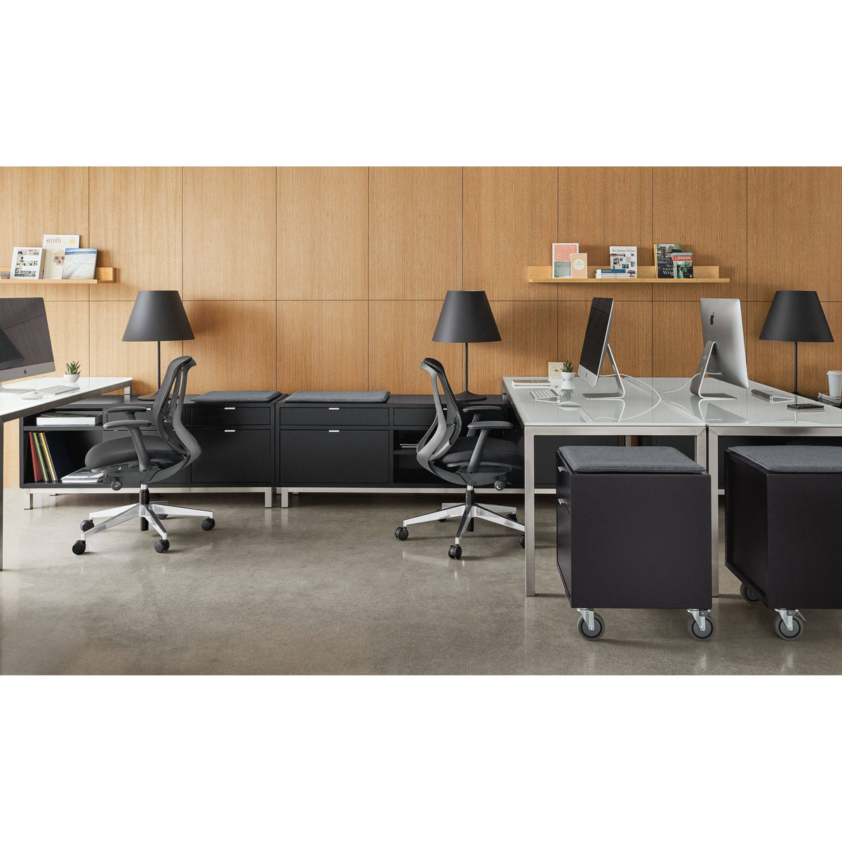 Black Ergonomic Mid-Back Office Task Chair with Black Mesh C64298