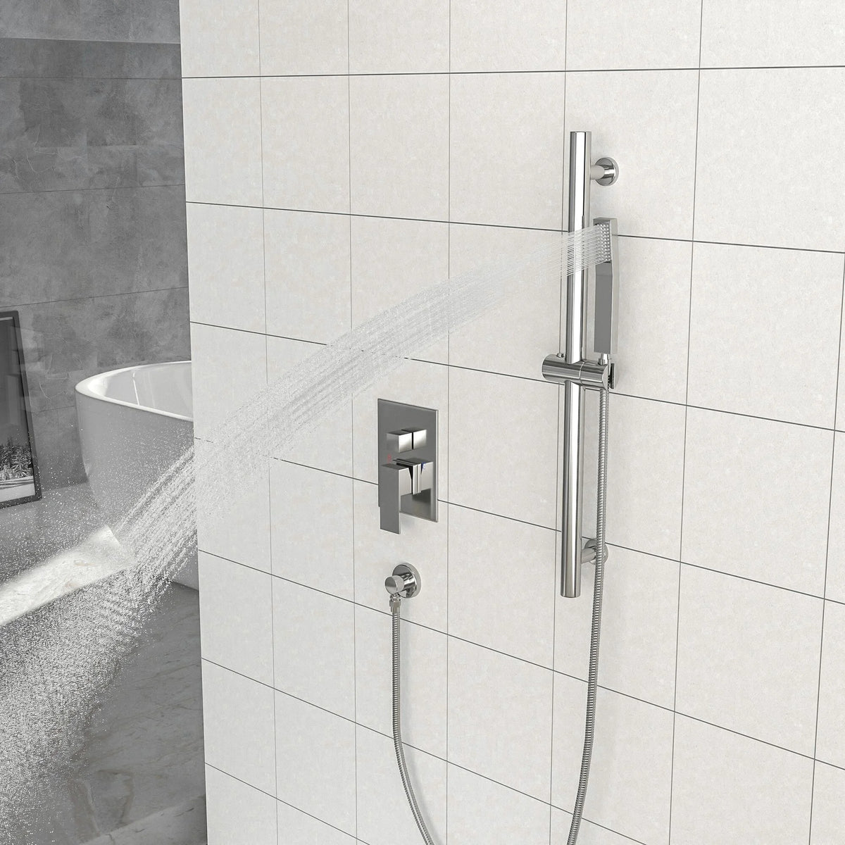 16" Rain Showerhead Shower System with Slide Bar I709796