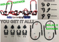 FIRE ENGINE RED FOLDING KAYAK RACK ROOF TOP AND WALL CARRIER BUNDLE J101