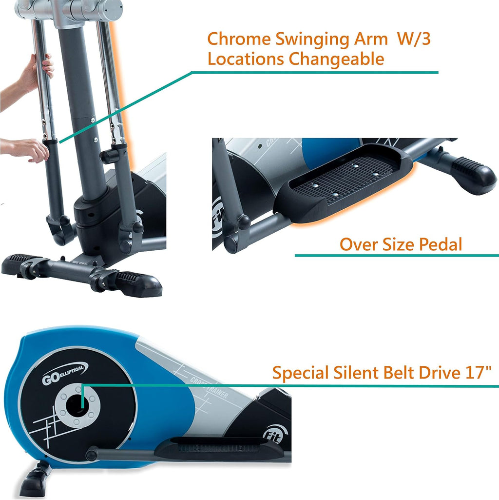 Elliptical Exercise Cross Trainer with Adjustable Arms and Pedals O764