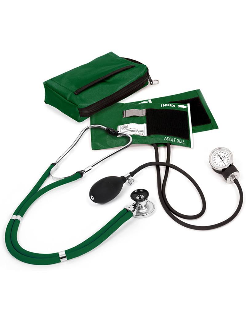 Hunter Green Aneroid Sphygmomanometer and Stethoscope Kit L73276
