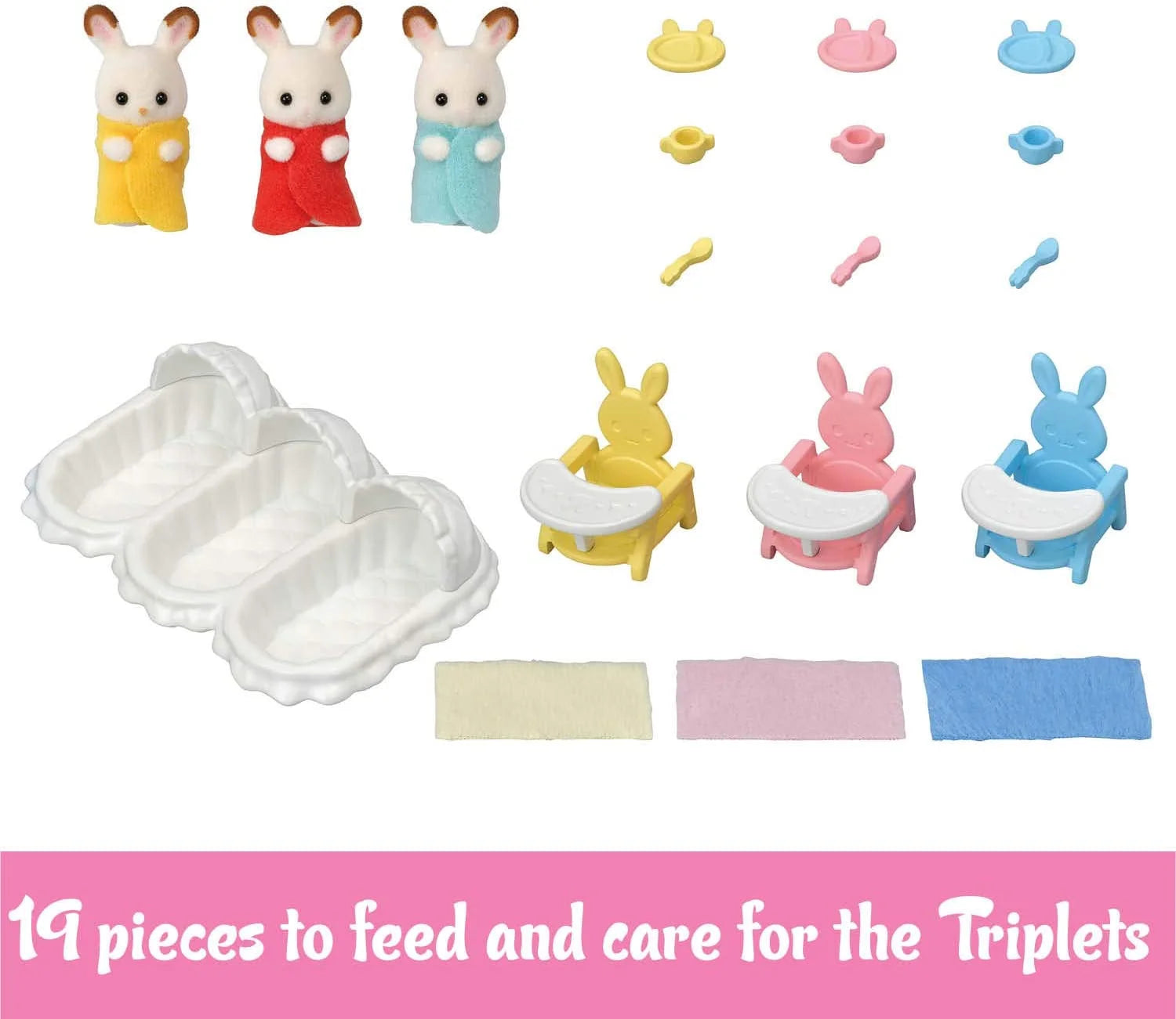 3 Hopscotch Rabbit Figures Dollhouse Playset C550482