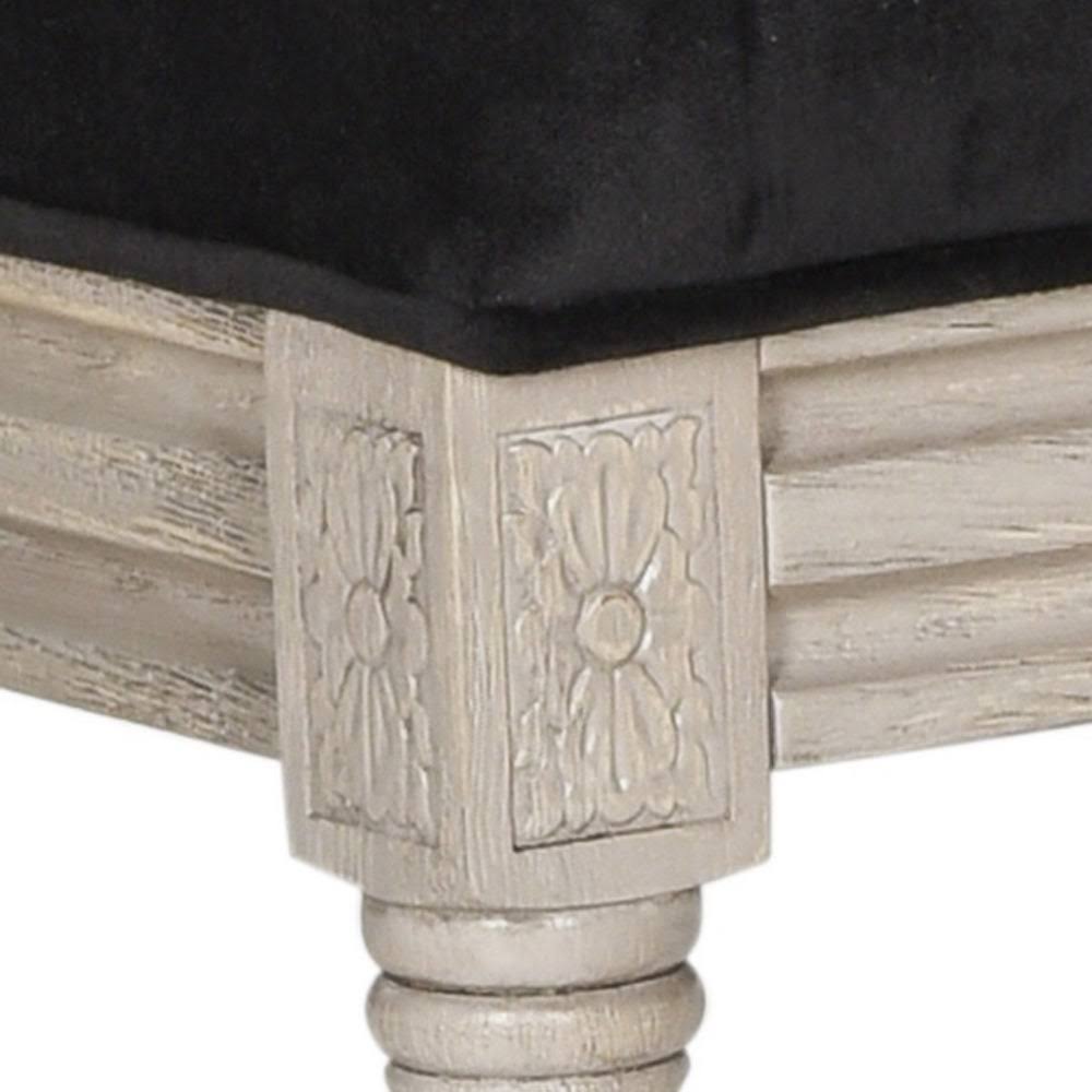 Set of 2 Black Velvet Side Chair Y716