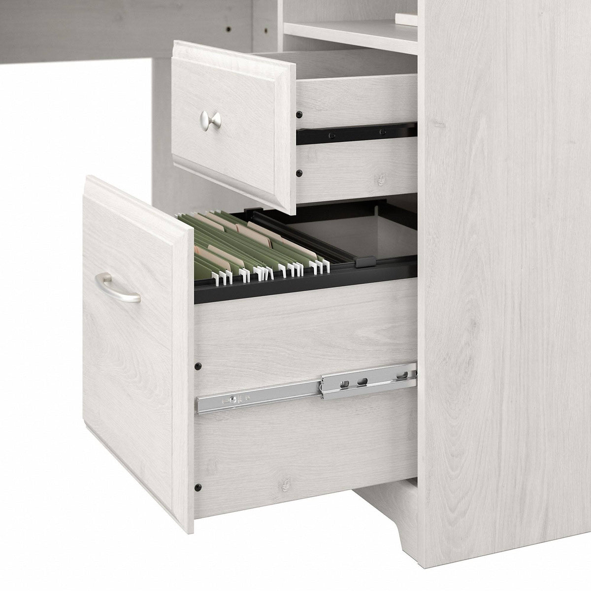L Shaped Computer Desk Linen White Oak Y686047