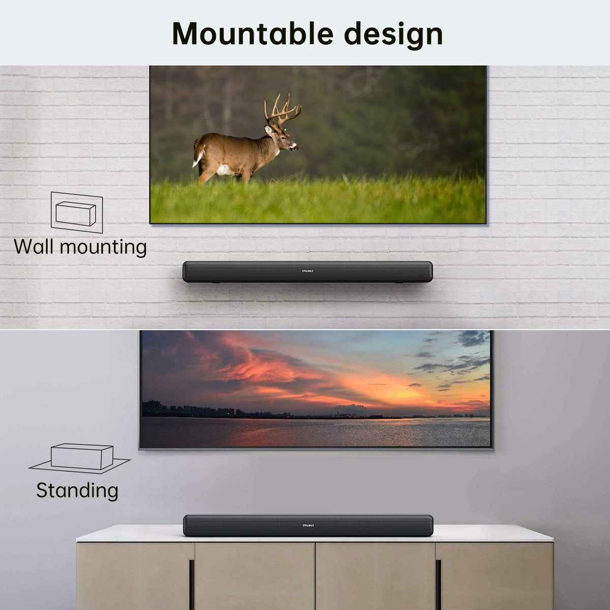 29 Inch Soundbar with Bluetooth Optical Aux Remote Control K873