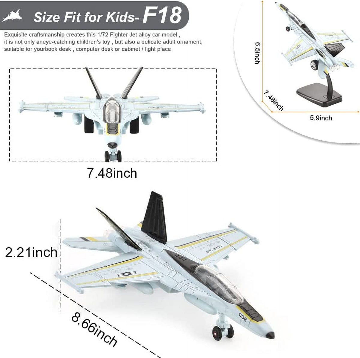 2 Pack Diecast Airplane Toy with Light & Sound X91747