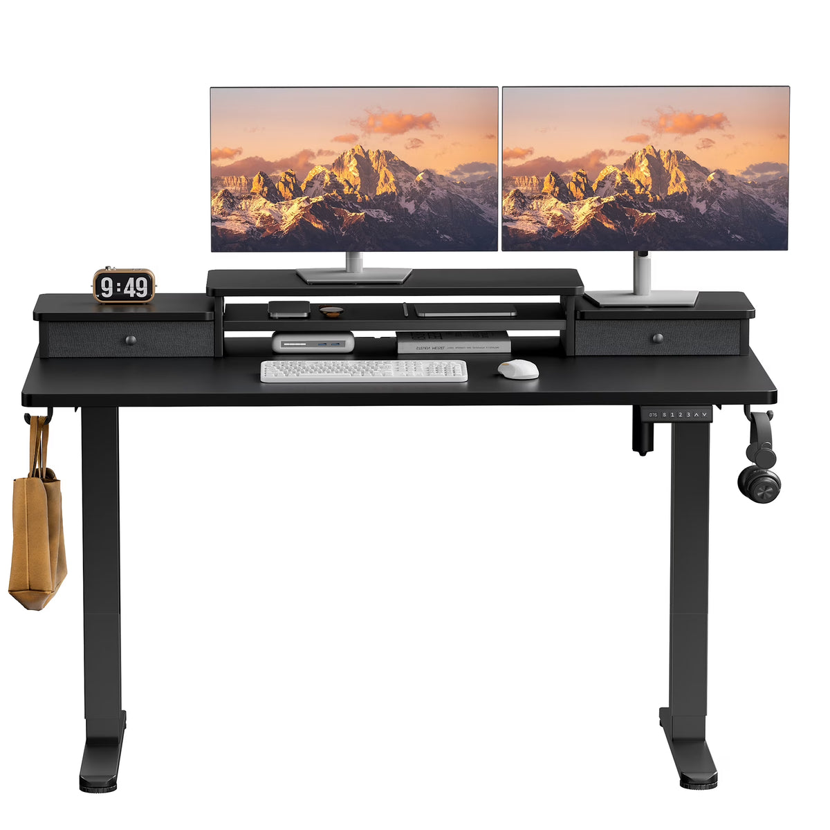 Black Electric Standing Desk with Drawer R16795