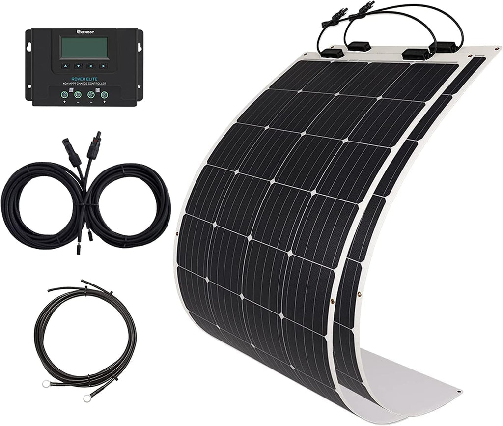 100 Watt 12 Volt Flexible Solar Kit with 100W Monocrystalline Panel and 10A Waterproof PWM Controller W721362