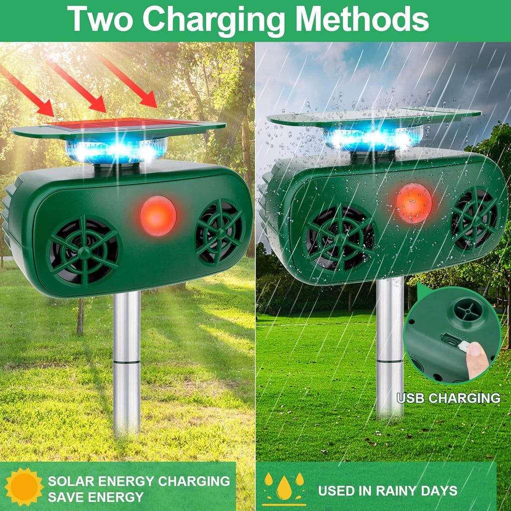 Ultrasonic Solar Powered Animal Repellent with Motion Sensor A558208
