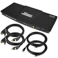 Dual Monitor 2 Inputs 4K@60Hz 2x2 DP KVM Switcher with 2 Pcs 5ft KVM Cables and DP Cables E486