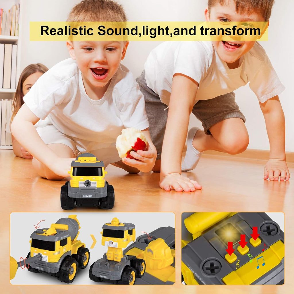 5 in one Construction Truck Take Apart Toy with Electric Drill D304