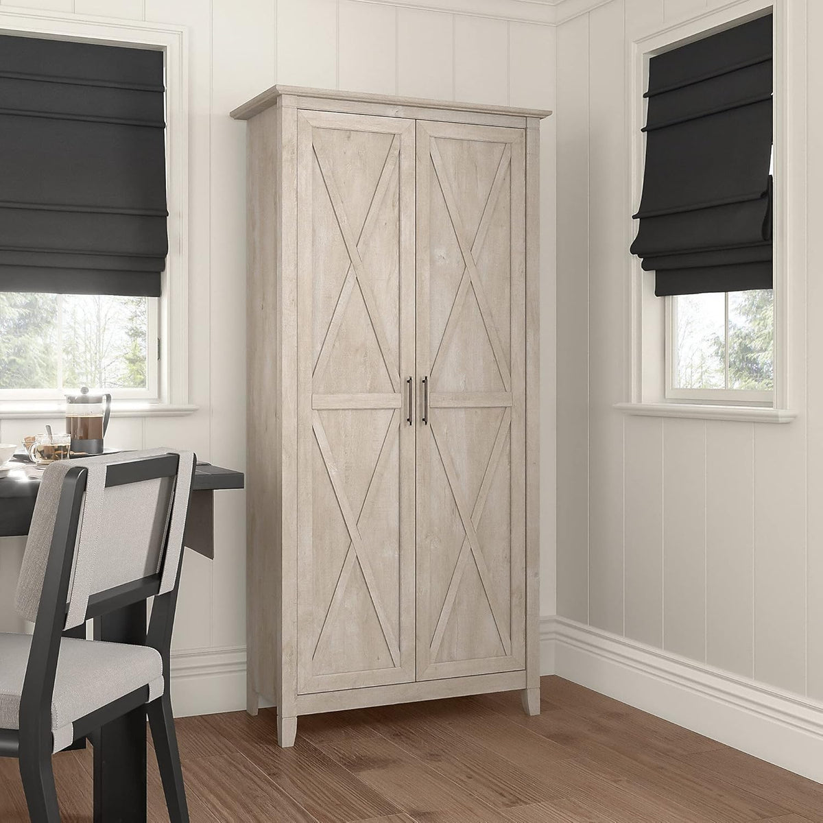 Washed Gray Kitchen Pantry Cabinet X91722