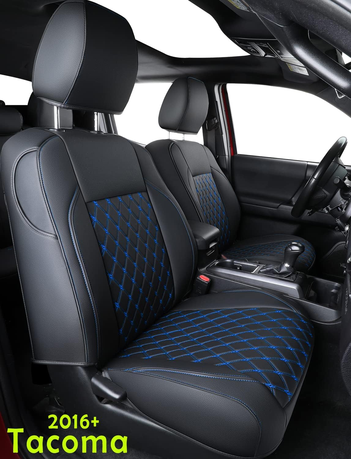 Blue Faux Leather Full-Set Seat Covers L800577