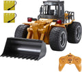 Remote Control Bulldozer Toy Truck 1/18 Scale RC Construction Vehicles Metal Front Loader 4WD Truck with Two Rechargeable Batteries W19275