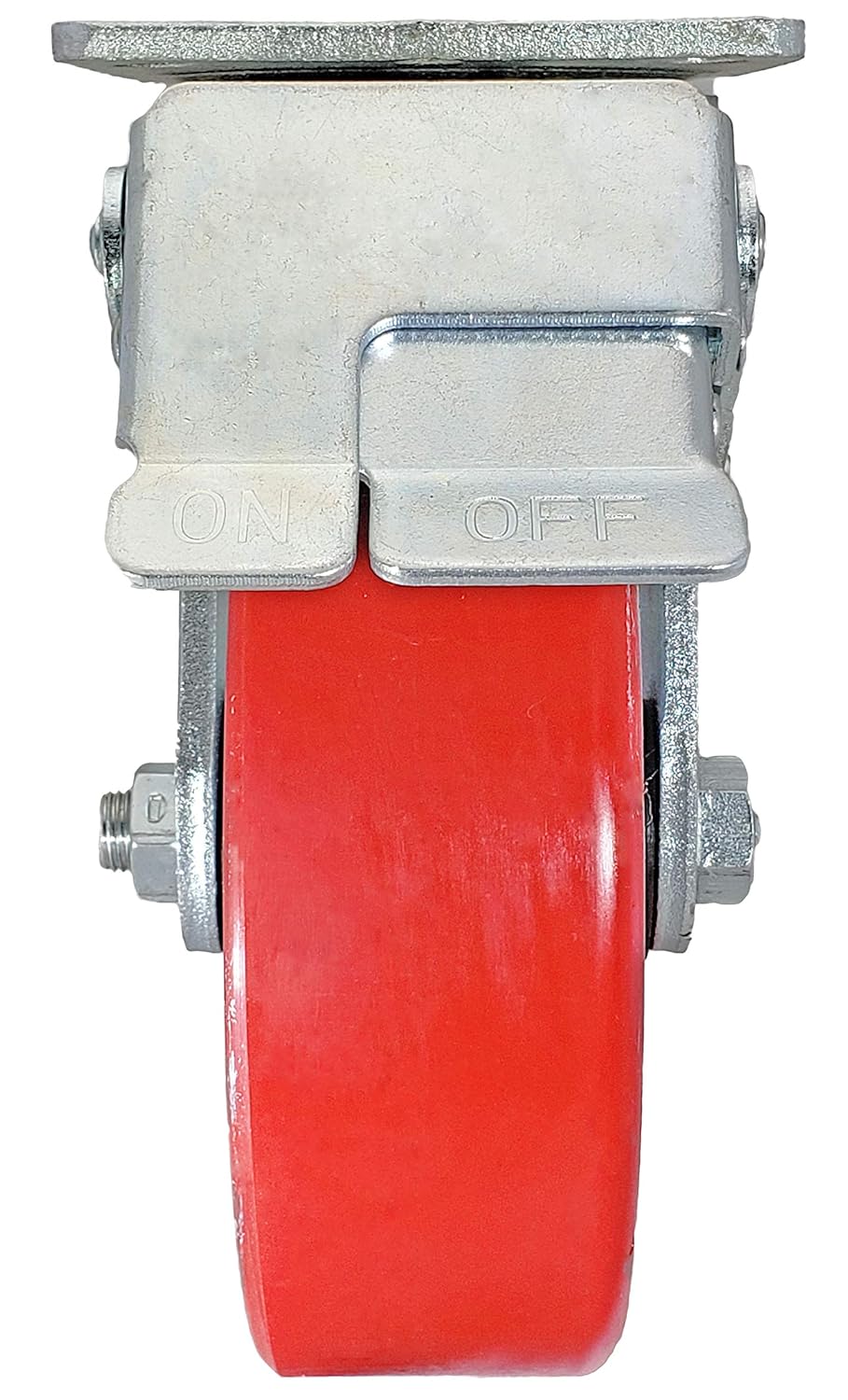 6 x 2 Total Lock Caster Set of 4 with Red Polyurethane on Steel Wheel K794271