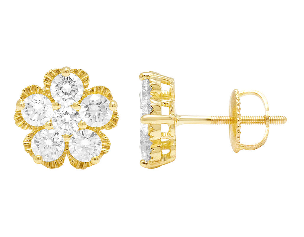 Yellow Gold Diamond Stud Earrings J126