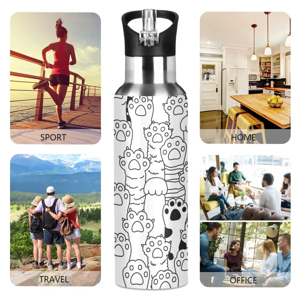 Stainless Steel Insulated Water Bottle with Straw Lid L91970