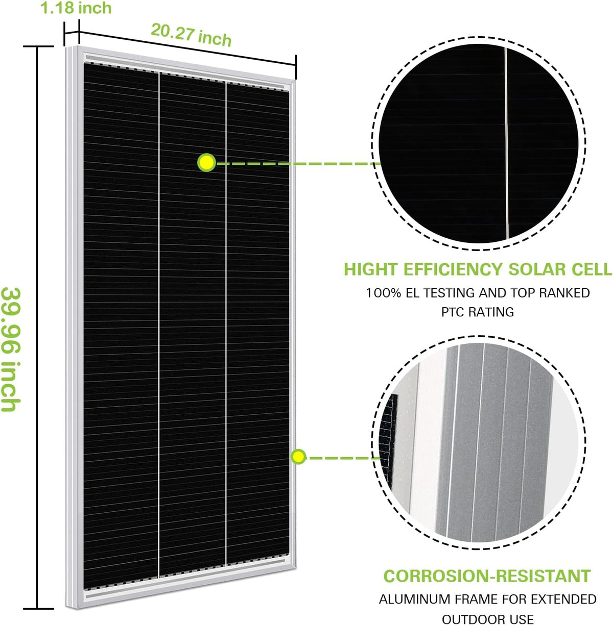 12 Volt 200 Watt Monocrystalline Solar Panel, 2 Pack of 12V 100W B92378