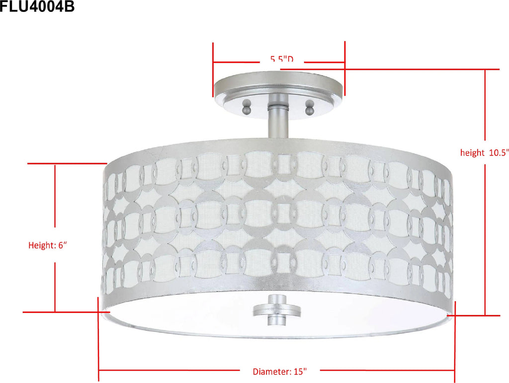 Silver 3-Light Flush Mount L667228