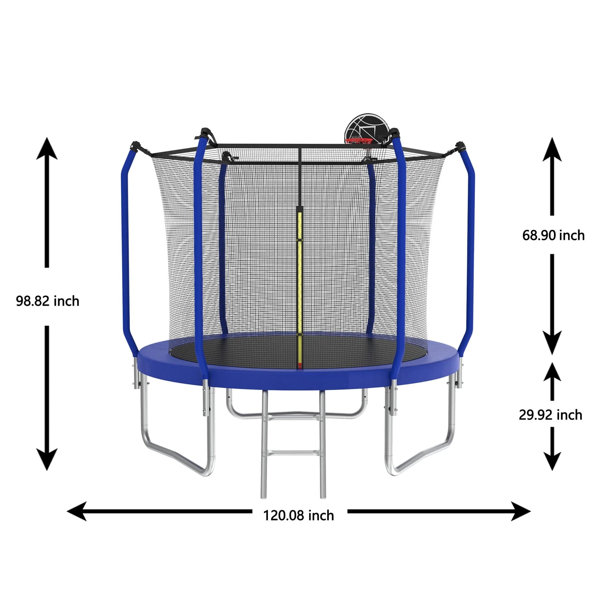 10FT Trampoline with Basketball Hoop and Enclosure Net P254287