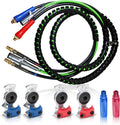 15 Feet 7 Way Semi Truck Trailer Electrical Cable ABS Wire & Air Hose Assembly with Aluminum Service Emergency Glad Hands P3943