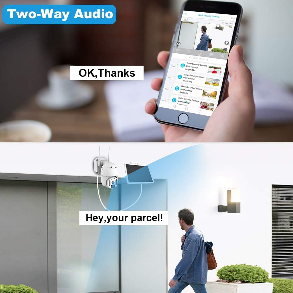 Wireless Solar Rechargeable PTZ Security Camera with Color Night Vision I512111