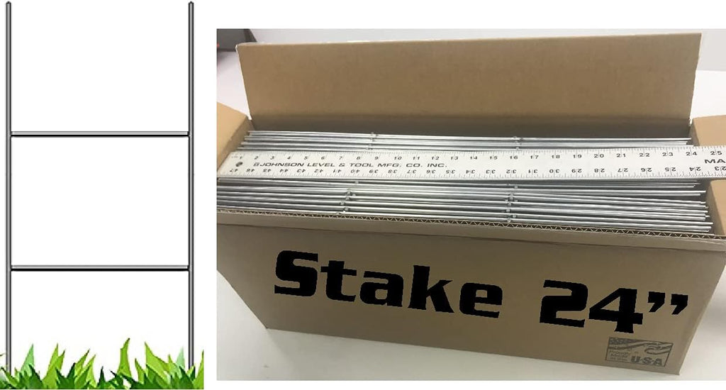 Wire Stake 10 x 24 Inch x 9 Gauge Galvanized Double H-Frame Sign Holder O994772