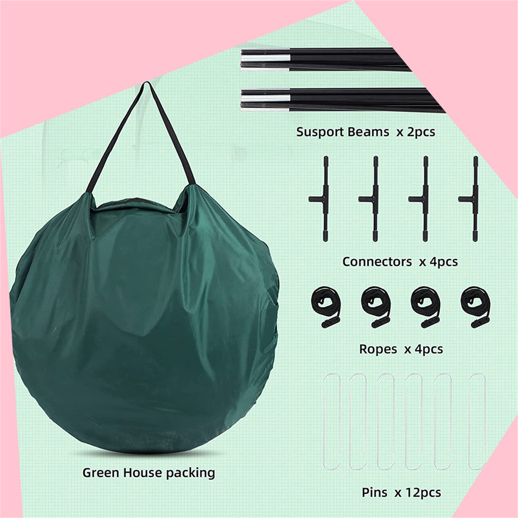Pop-Up Plant Greenhouse with Roll-up Zipper Entry Doors and Windows G7171