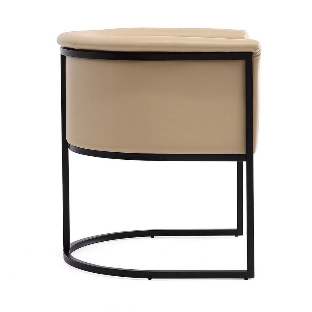 Tan and Black Faux Leather Dining Chair C322610