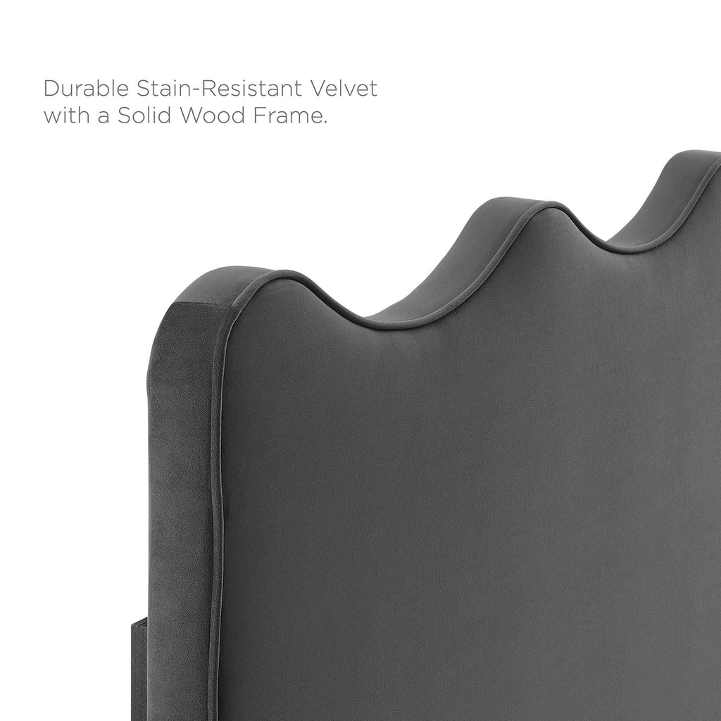 Light Gray Velvet Headboard King/California King J752259