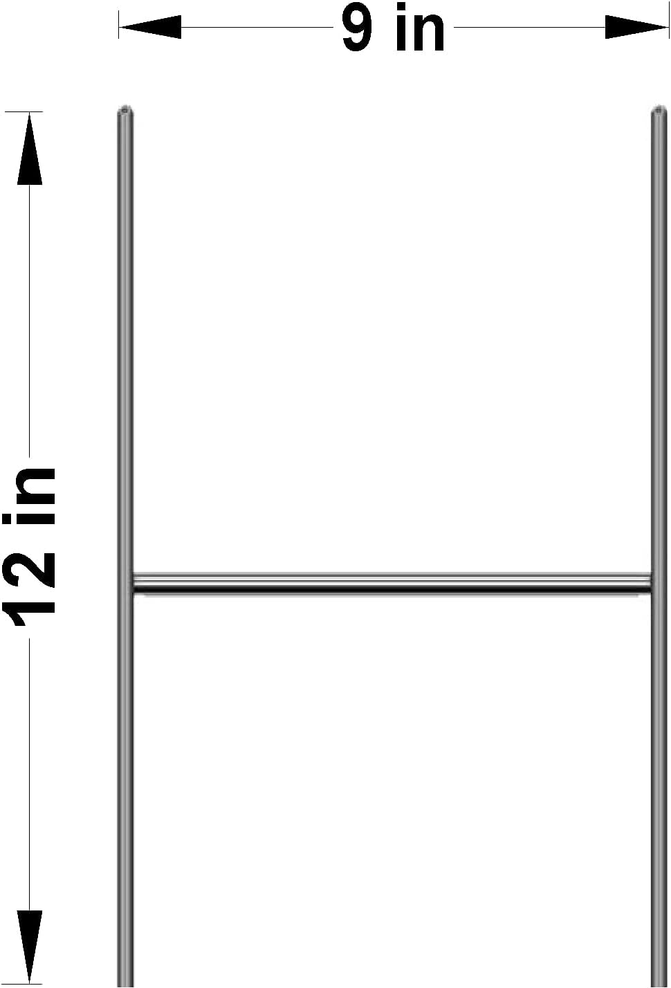 100 Sign Stake 12x9 Inch x 9 Gauge Galvanized Wire Stake, 100 Pieces, Pack of 2 Z267