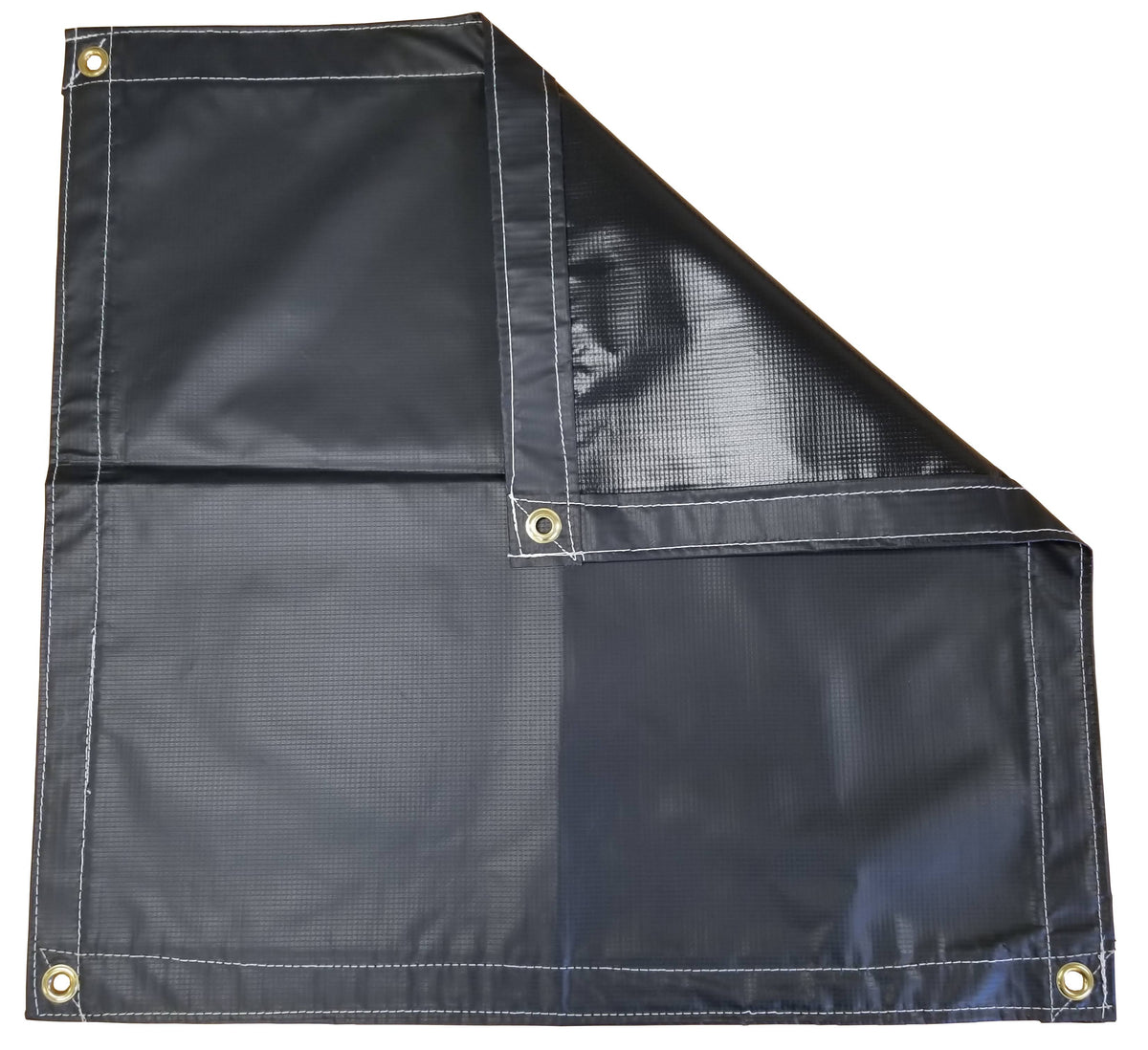 Black Flame Retardant Vinyl Laminated Tarp 18 oz. S922