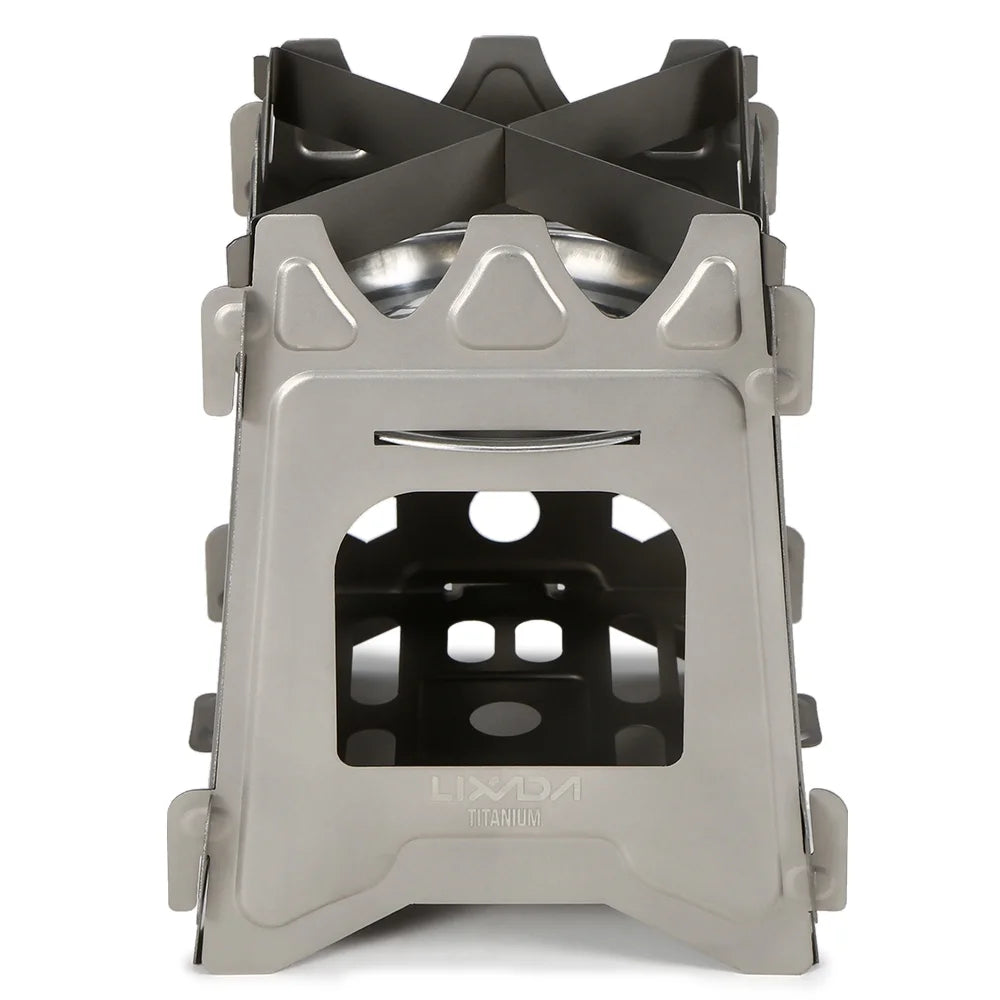 Ultralight Folding Camp Titanium Wood Cooking Stove O84622