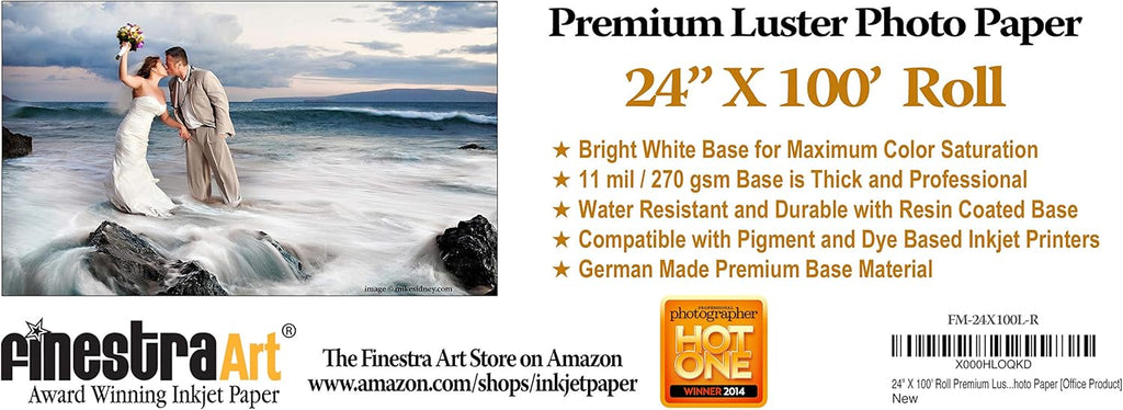 Premium Luster Inkjet Photo Paper Roll S876