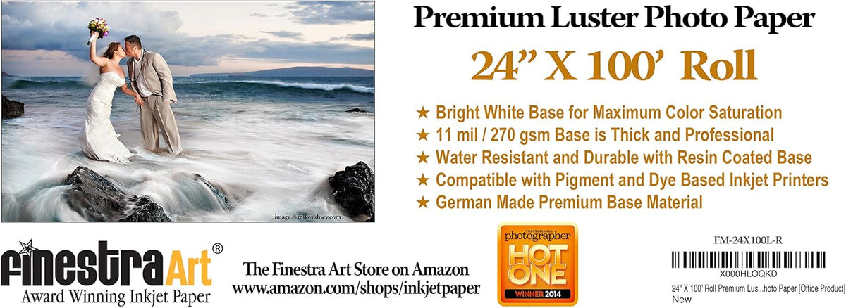 Premium Luster Inkjet Photo Paper Roll S876