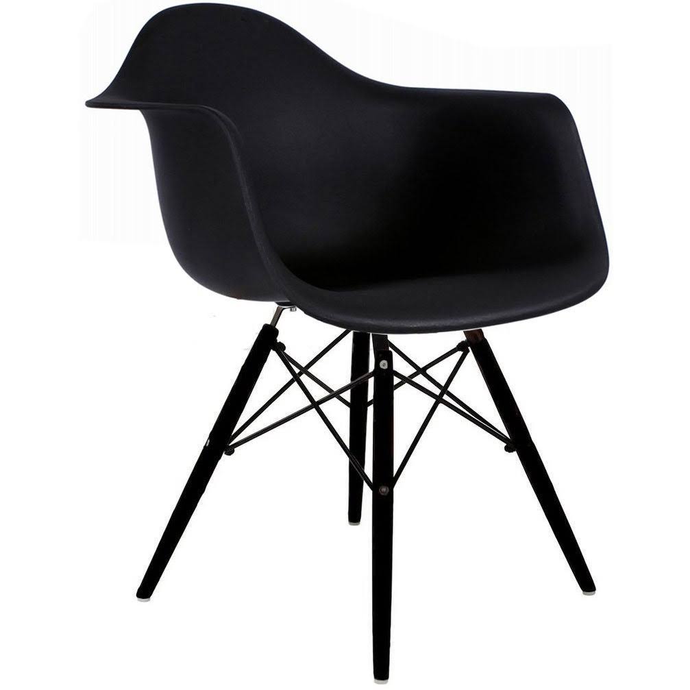 Set of 2 Black Accent Chairs with Wood Legs C177478
