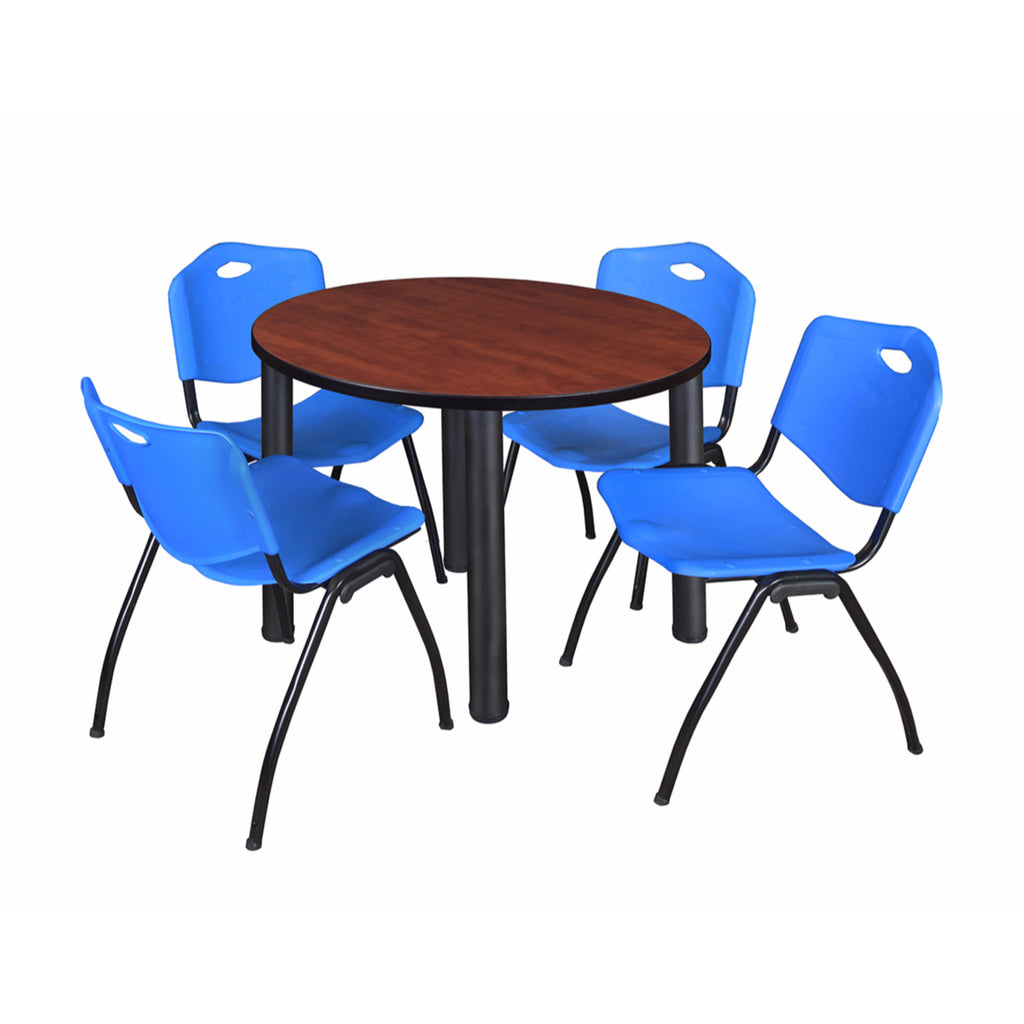 Round Breakroom Table with 4 Stack Chairs C114312