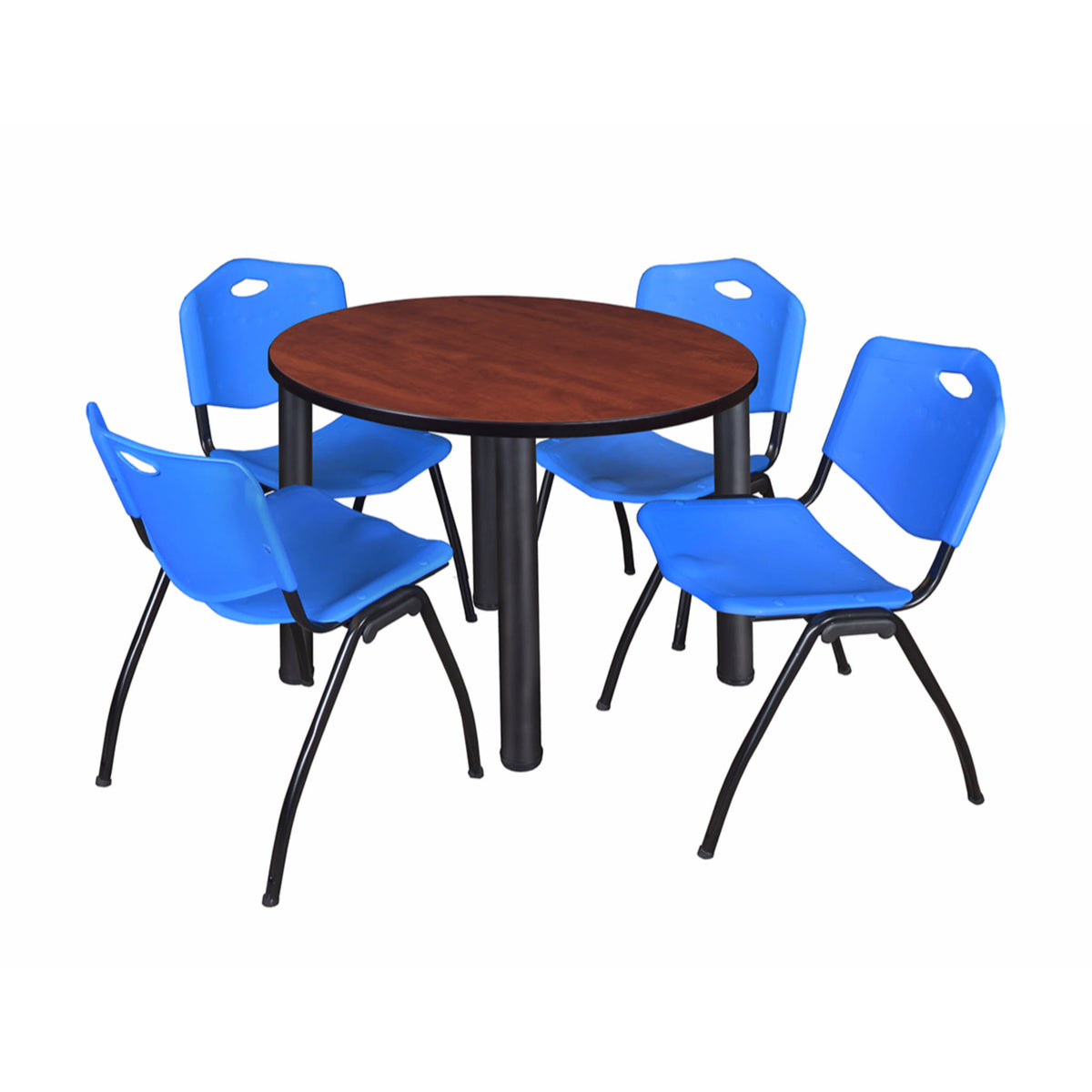 Round Breakroom Table with 4 Stack Chairs C114312