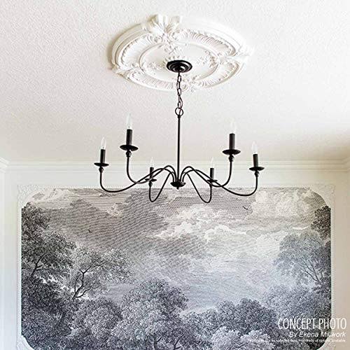 18x22OD x 3 3/8x22ID x 7/8x22P Hand-Painted Ultra Pure White Ceiling Medallion S877