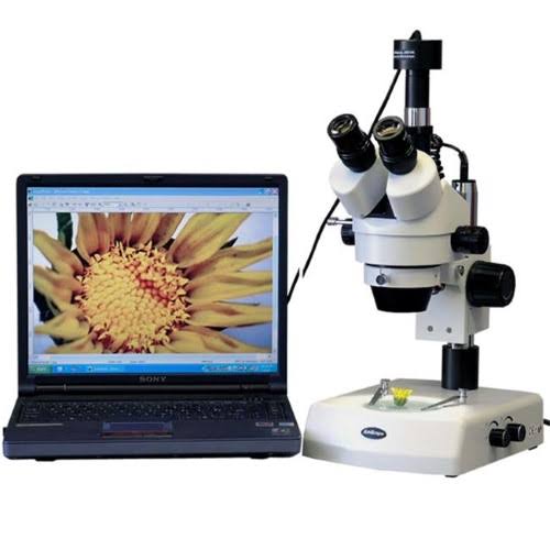 3.5X-90X Trinocular Stereo Zoom Microscope with Dual Halogen Lights and 9MP Camera N9409