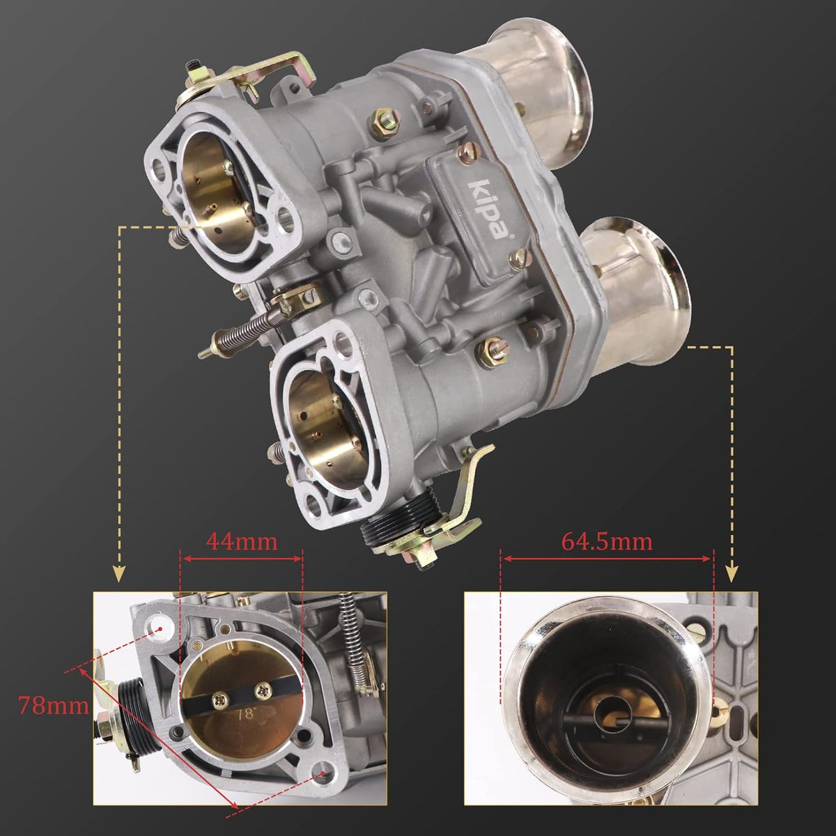44 IDF 2 BARREL 44mm Carburetor with Air Horn L3228