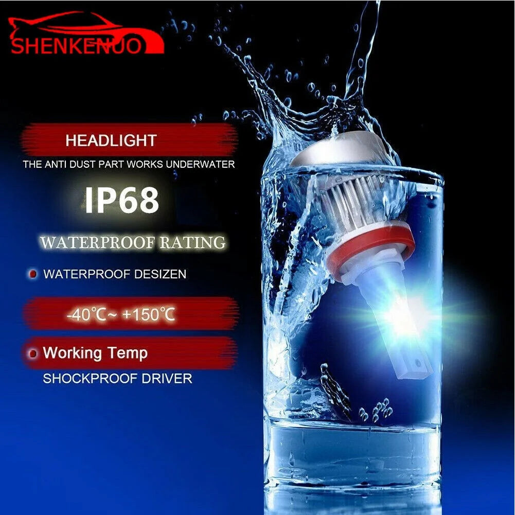 H7 H11 LED Headlight Bulbs Combo Kit 6000K X147