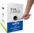 Cat6 Shielded Riser Bulk Ethernet Cable, 1000ft, Blue, 23AWG Solid Bare Copper R136