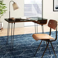 Brown/Black Glass Desk W6031
