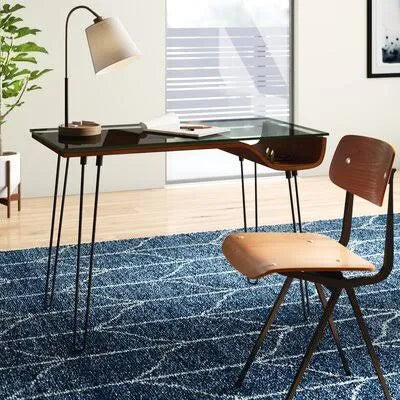 Brown/Black Glass Desk W6031