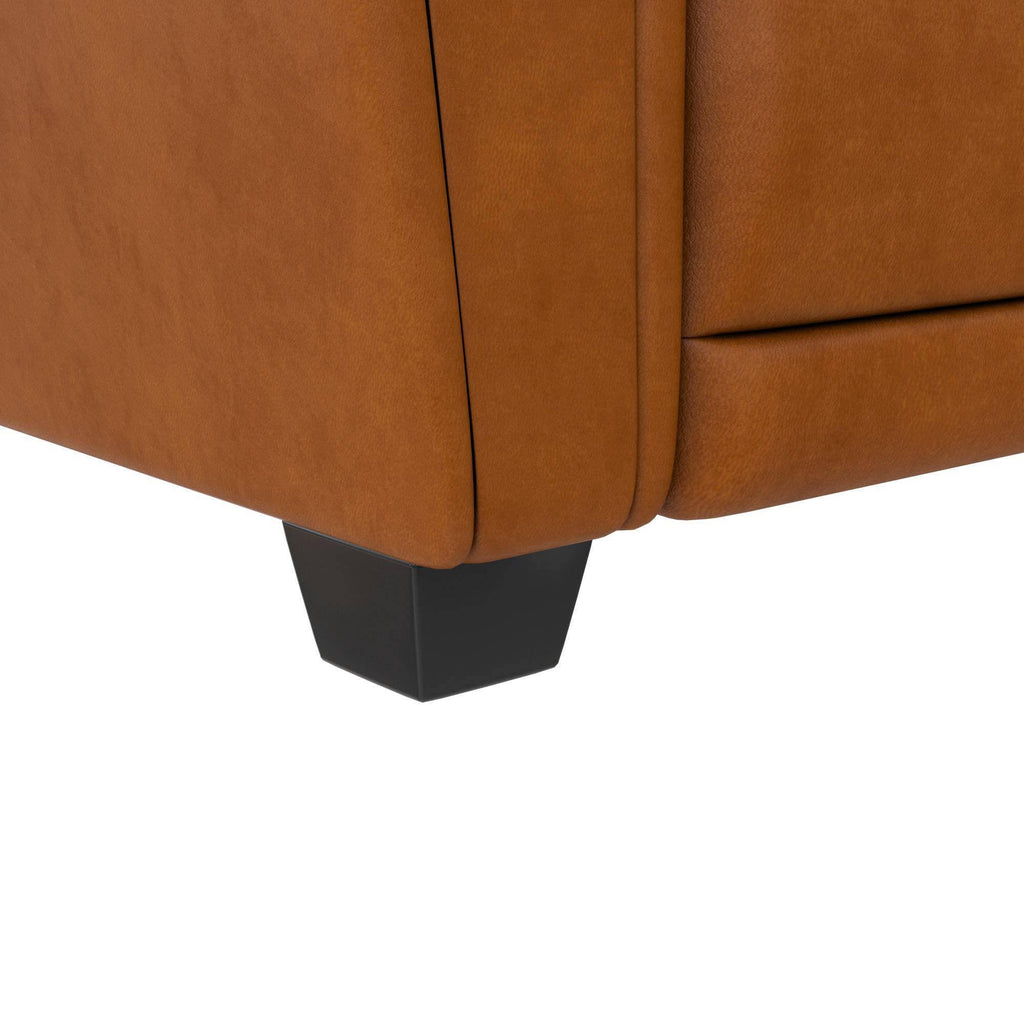Camel Faux Leather Pushback Recliner Y9088