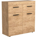 Oak Storage Cabinet with 2 Drawers Doors and Shelves G13045