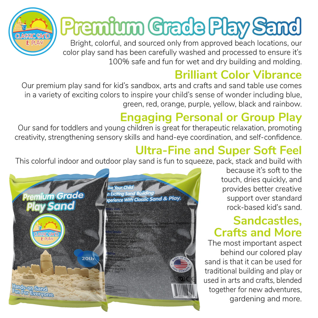 Black Colored Play Sand, 20 lb. Bag I352549