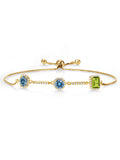 18K Yellow Gold Plated Silver Bracelet Persian Blue Moissanite (1.55 Cttw) N470